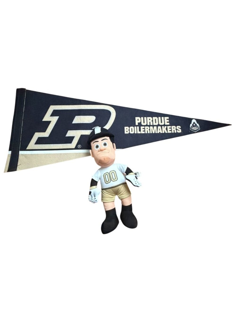 Purdue University Boilermakers Collegiate Pennant And Purdue Pete Plush-GUC